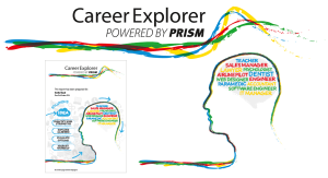 PRISM Career Explorer identity and graphics