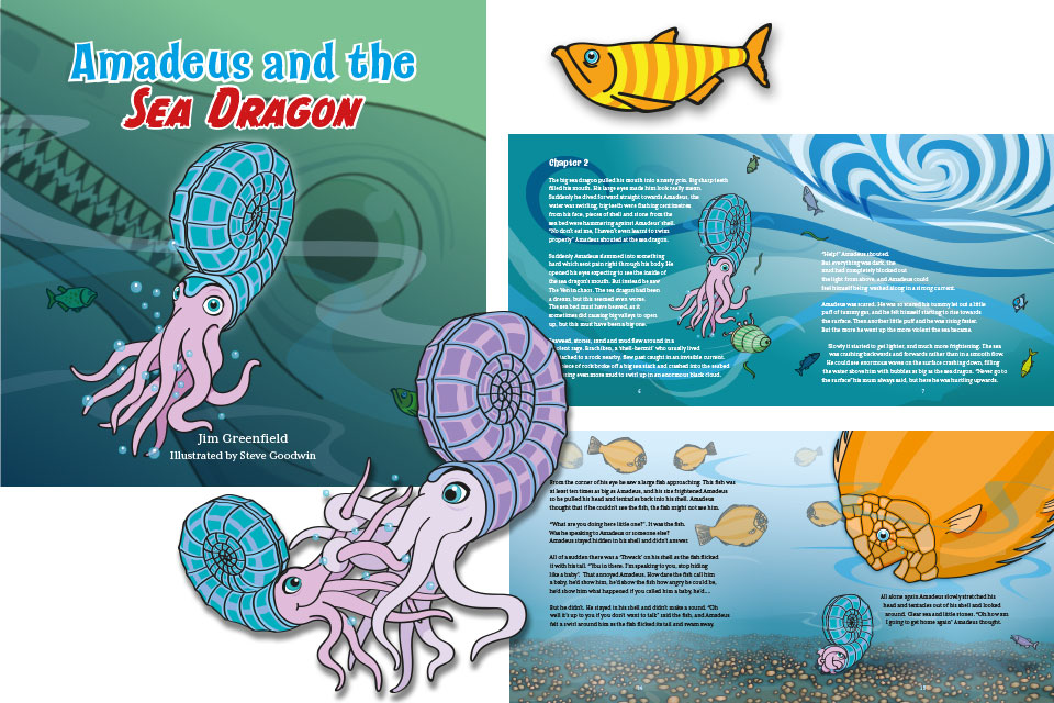 Amadeus and the Sea Dragon, children's book illustration