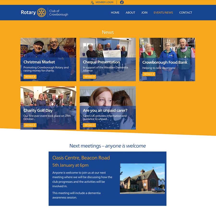 Crowborough Rotary Club website, news page