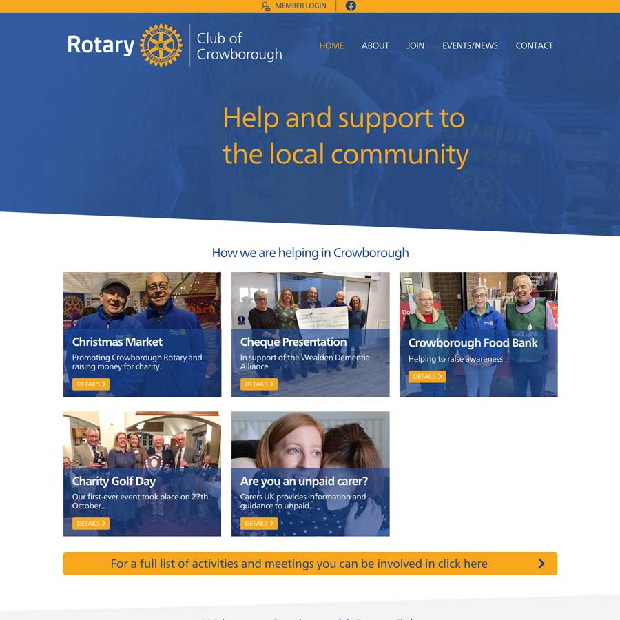 Crowborough Rotary Club website, home page