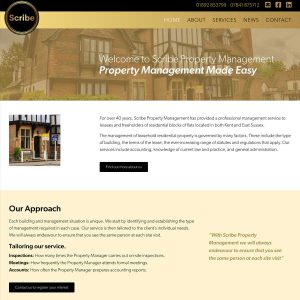 Scribe Property Management website, home page