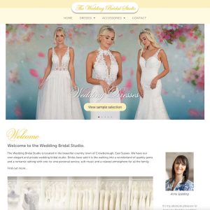 The Wedding Bridal Studio website, home page