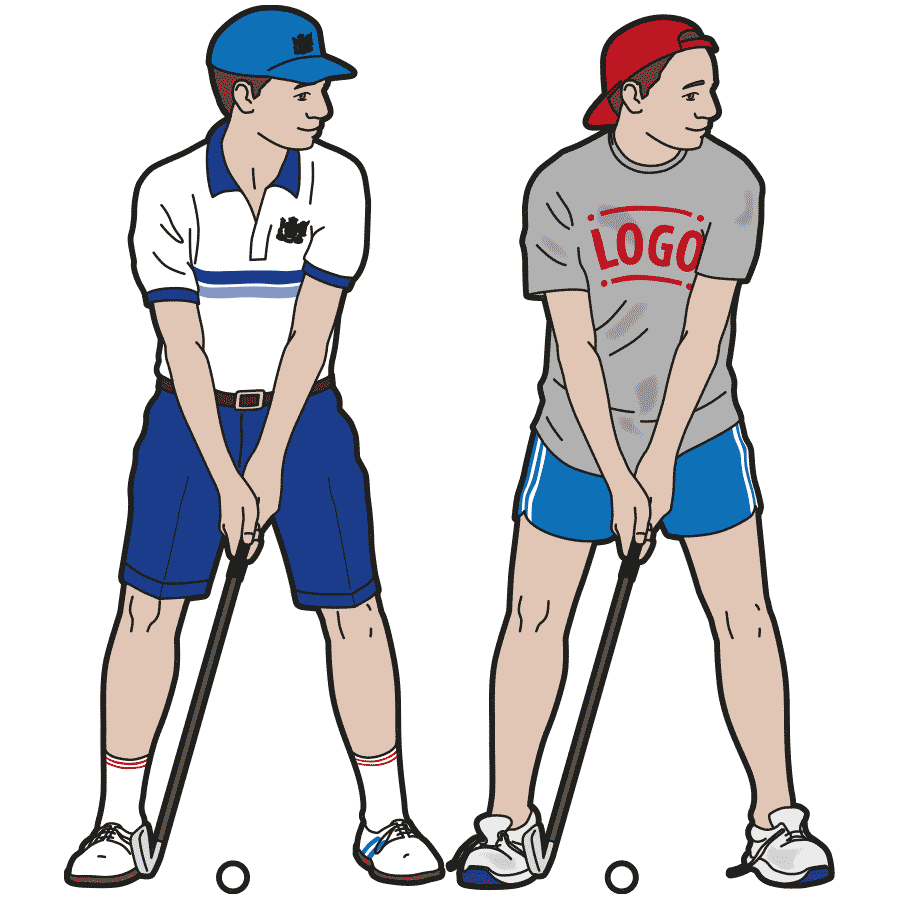 Men golfers dress code illustration